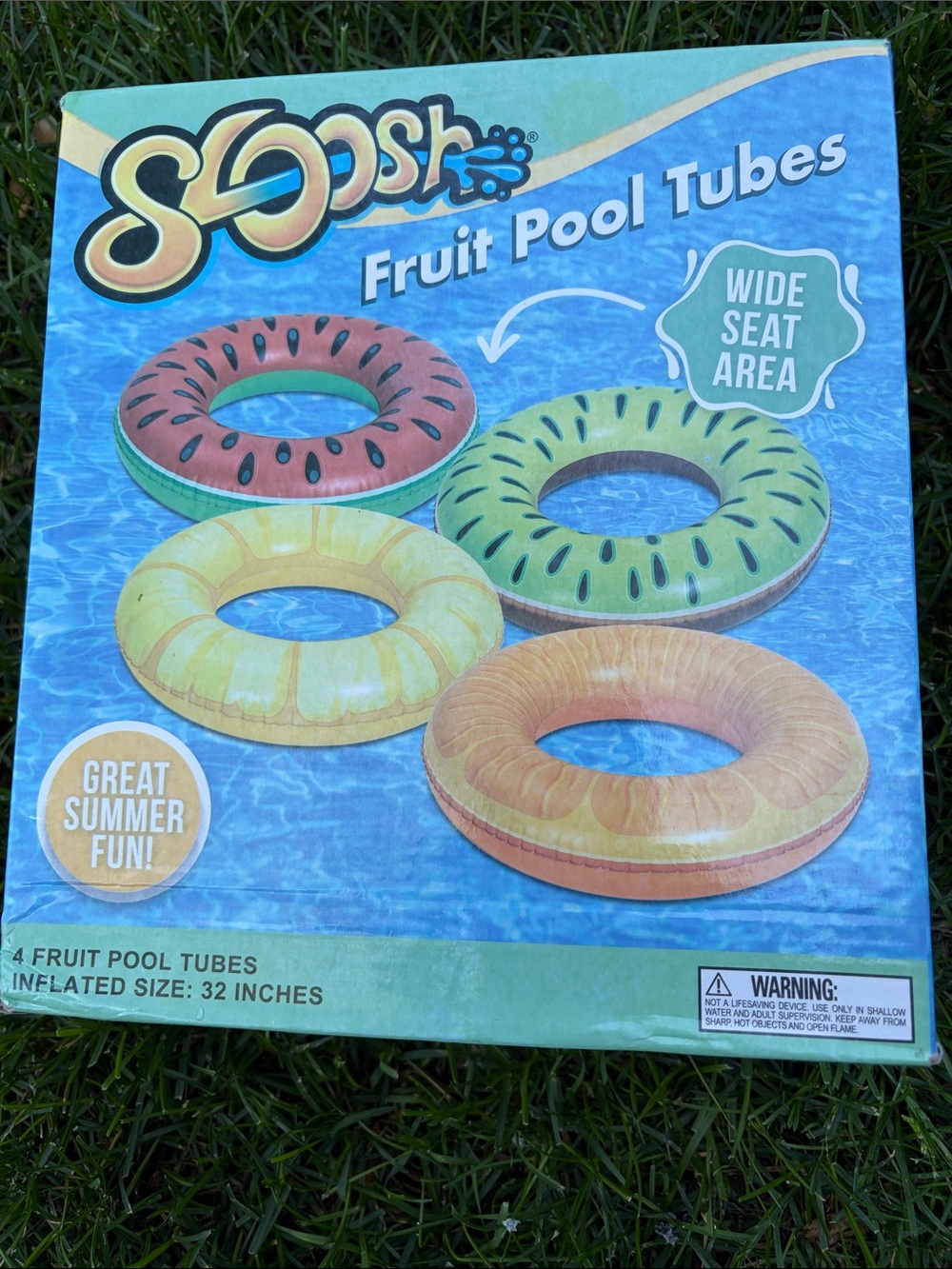 SLOOSH FRUIT POOL TUBES 
WIDE SEAT AREA